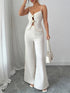 'Ari' Cutout Button Cami and Wide Leg Pants Set - Celes Fashion
